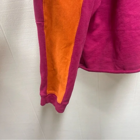 Natural Life Large Jess Colorblock Sweatshirt in Hot Pink Half-Zip Top - Picture 3 of 10